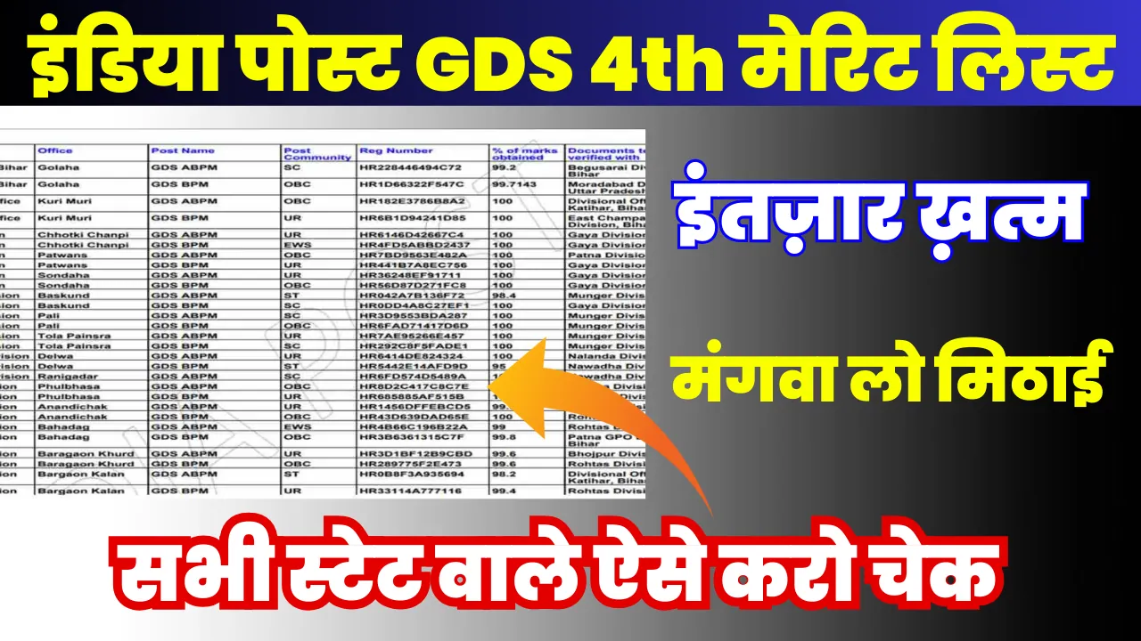 GDS 4th Merit List 2024